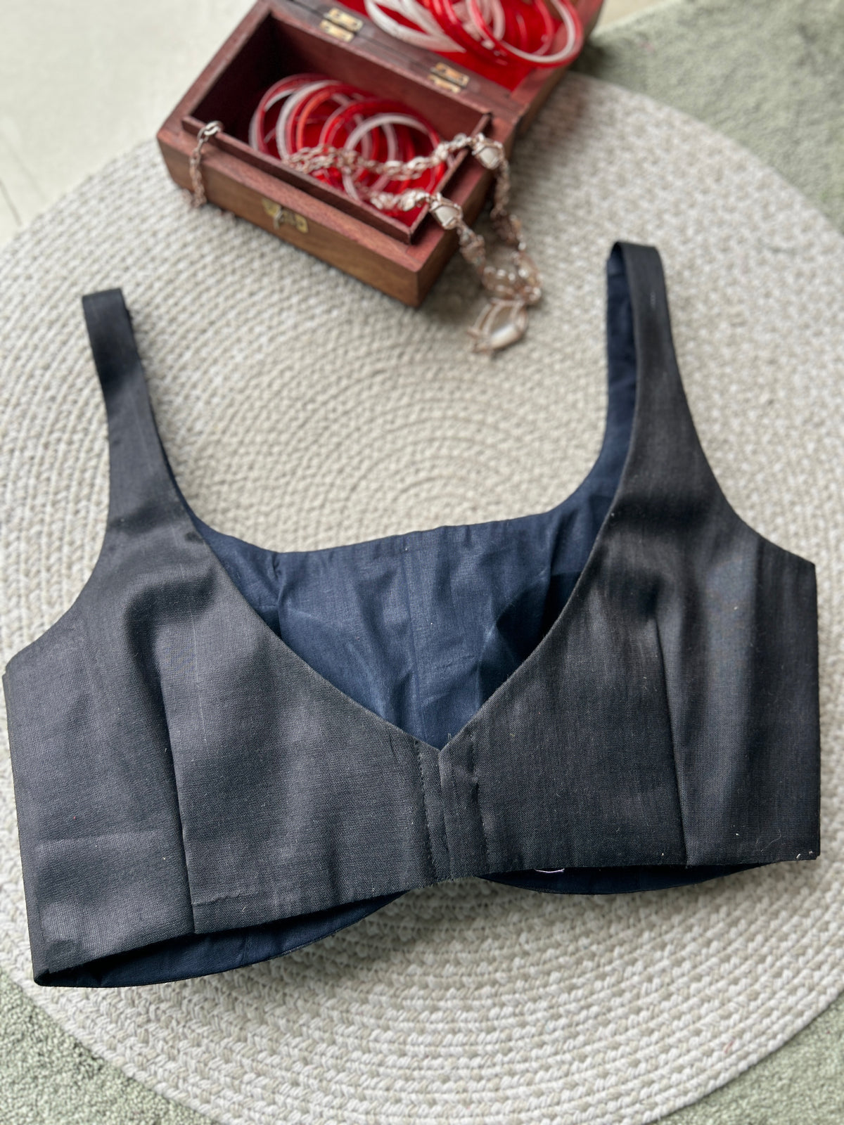 Black Tissue Designer Blouse — view 2