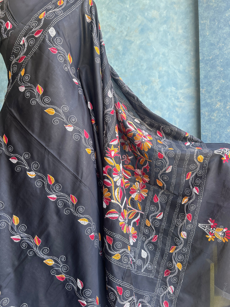 Black Multi Color Kantha