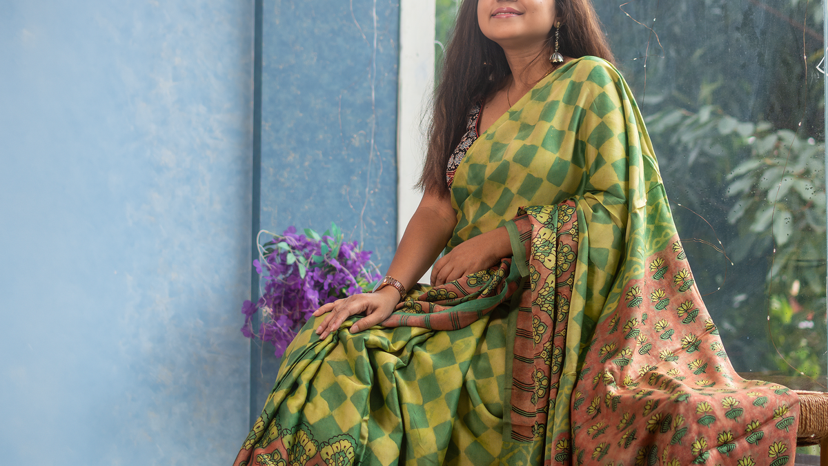 Ajrakh Saree