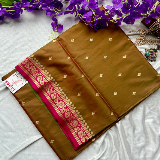 Olive Soft Silk Sareei