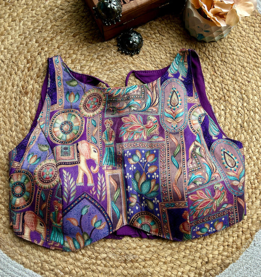 Purple MULTICOLOR Designer Blouse