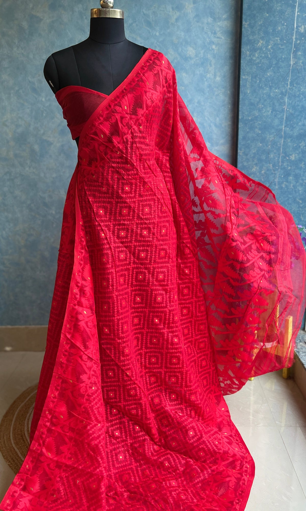 Red Dhakai Jamdani