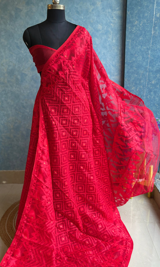 Red Dhakai Jamdani