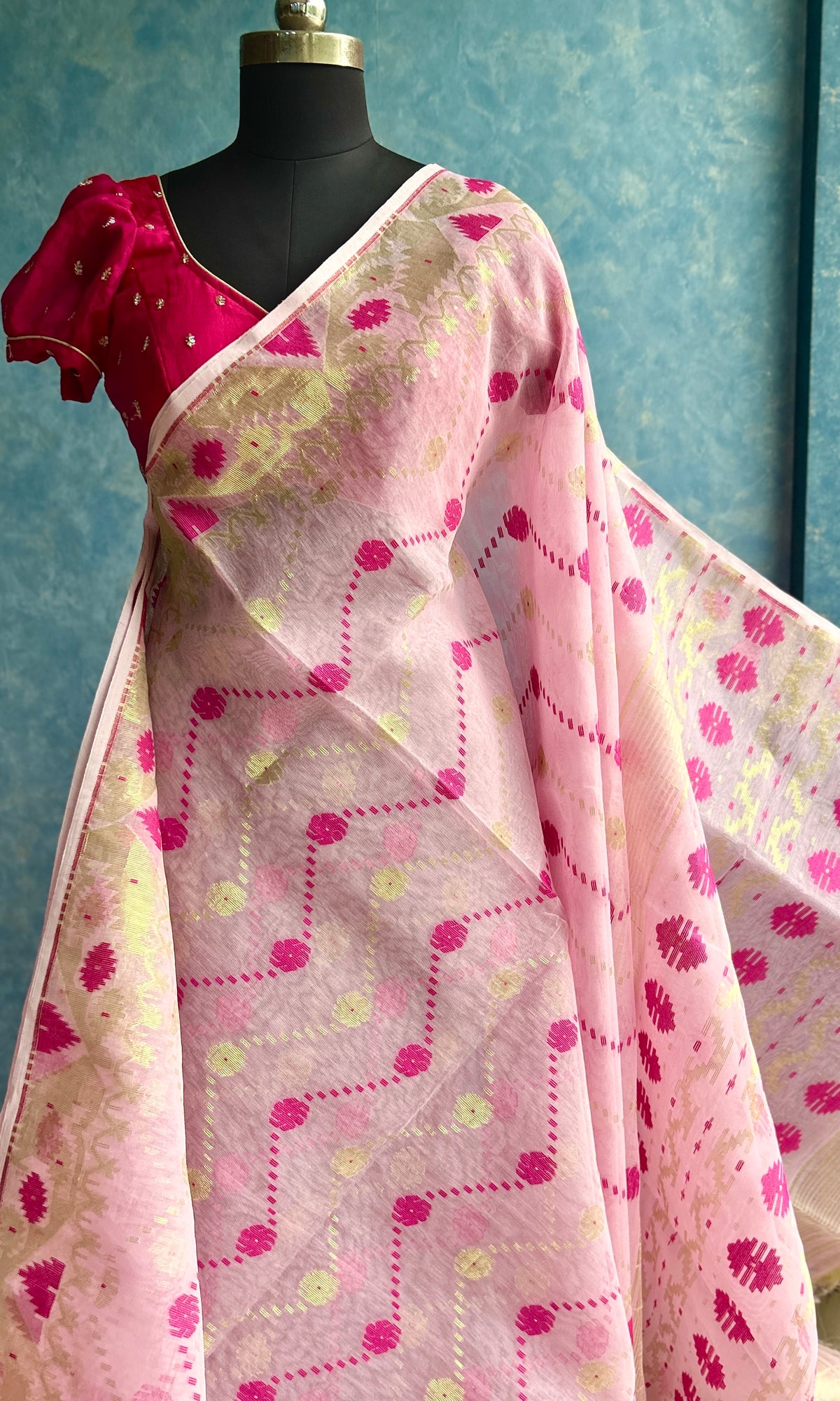 Soft Pink Pure Jamdani — view 5