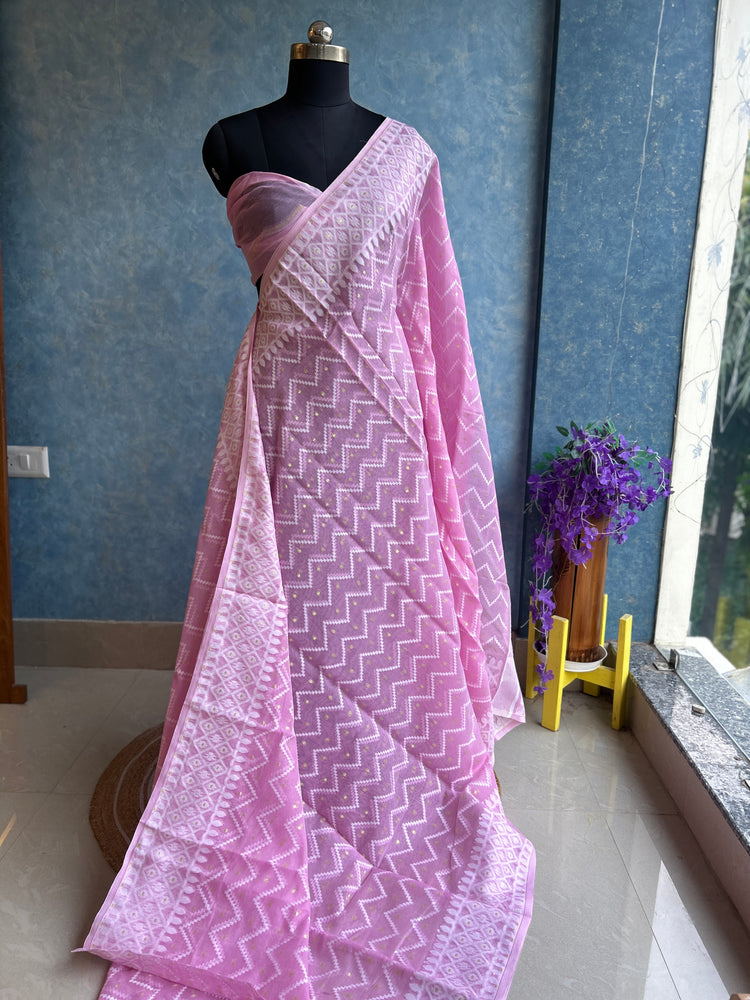 Pastel Pink Dhakai Jamdani