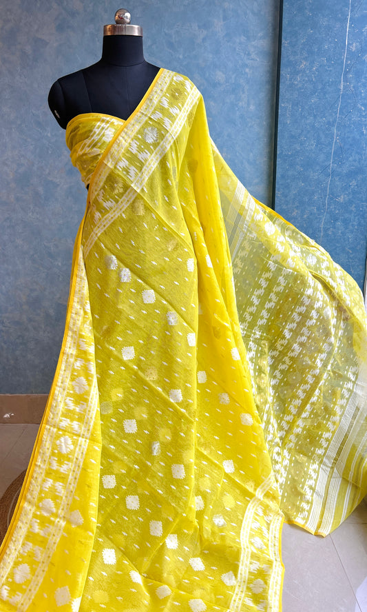 Canary Yellow Dhakai Jamdani