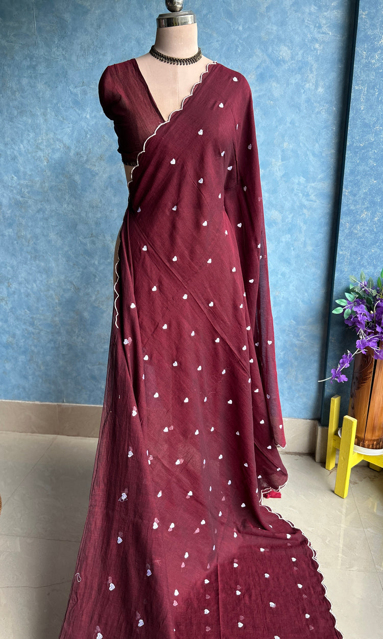 Maroon Mul Cotton