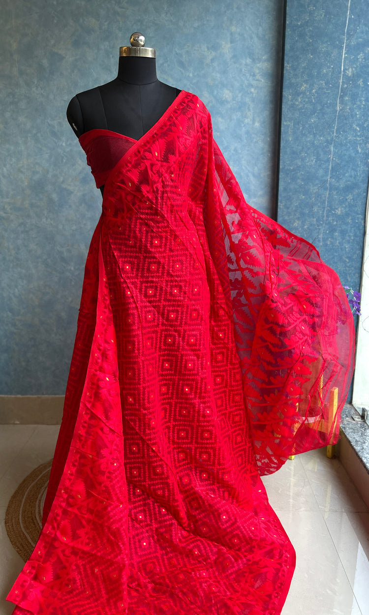 Red Dhakai Jamdani