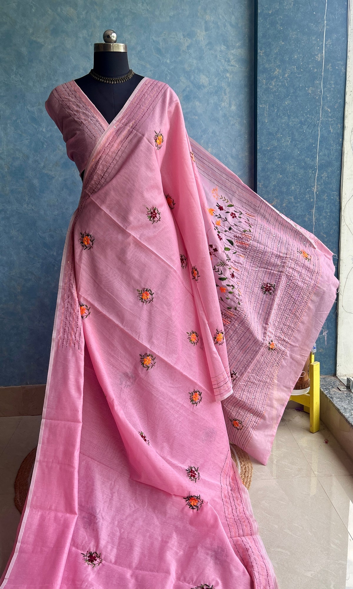 Phulkari- Pastel Pink -Hand Thread Work