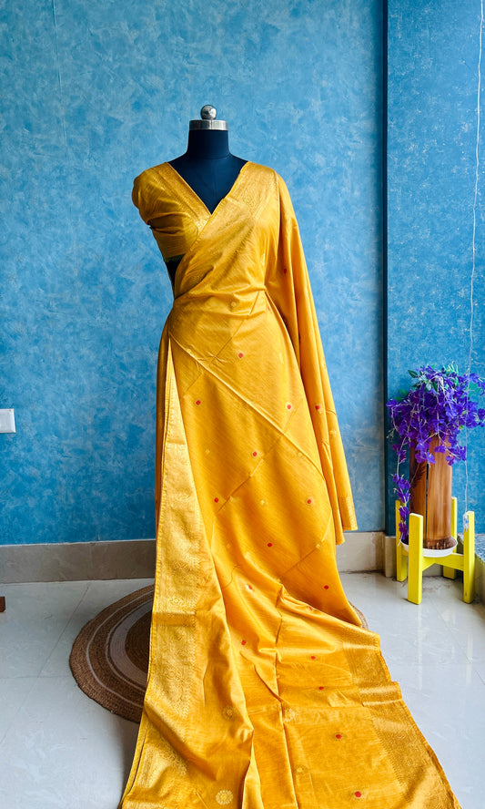 Golden Yellow SICO Woven Sari