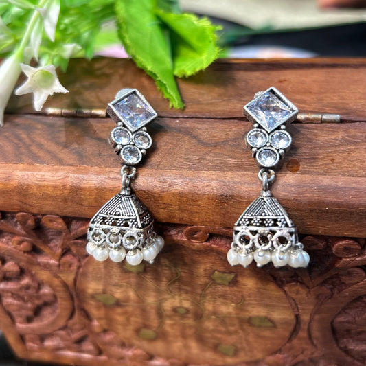 Oxidised Silver Jhumka