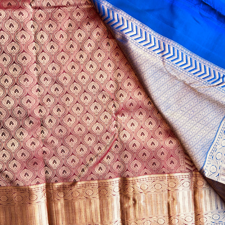 Burgundy Kanchipuram Silk Sari