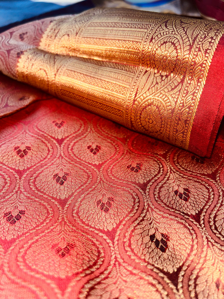 Burgundy Kanchipuram Silk Sari