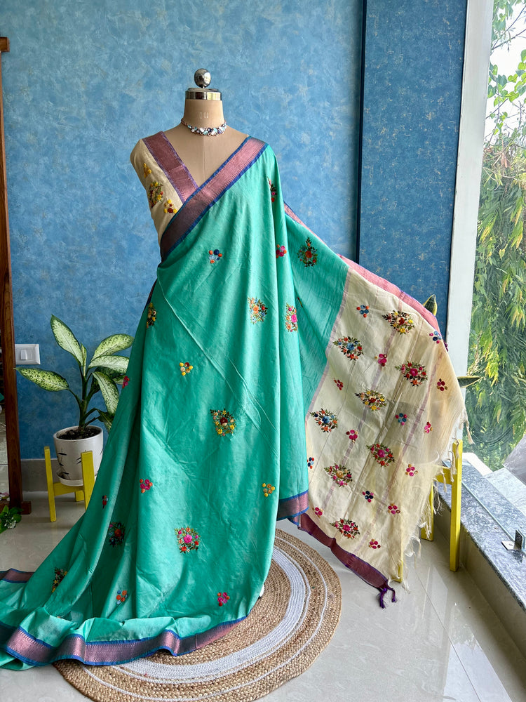 Caribbean Embroidery Sari