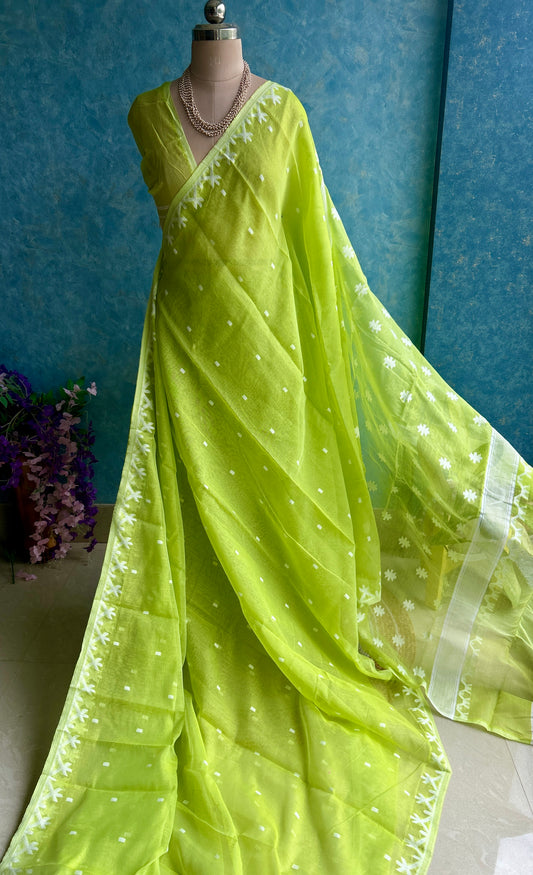 Lime Soft Dhakai Jamdani