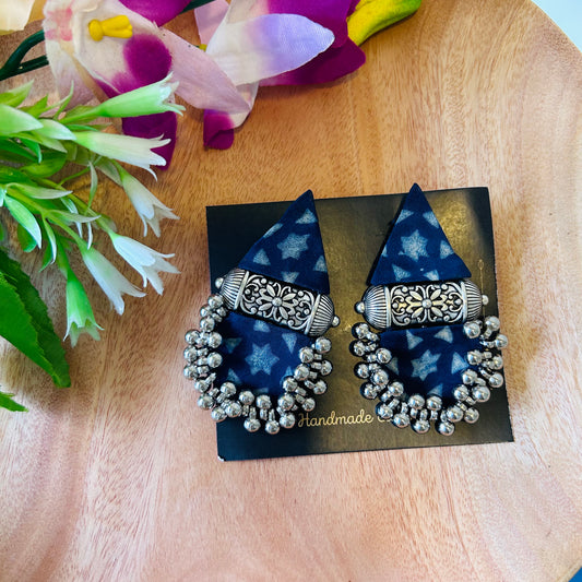 Handcrafted Ajrakh Fabric Earrings