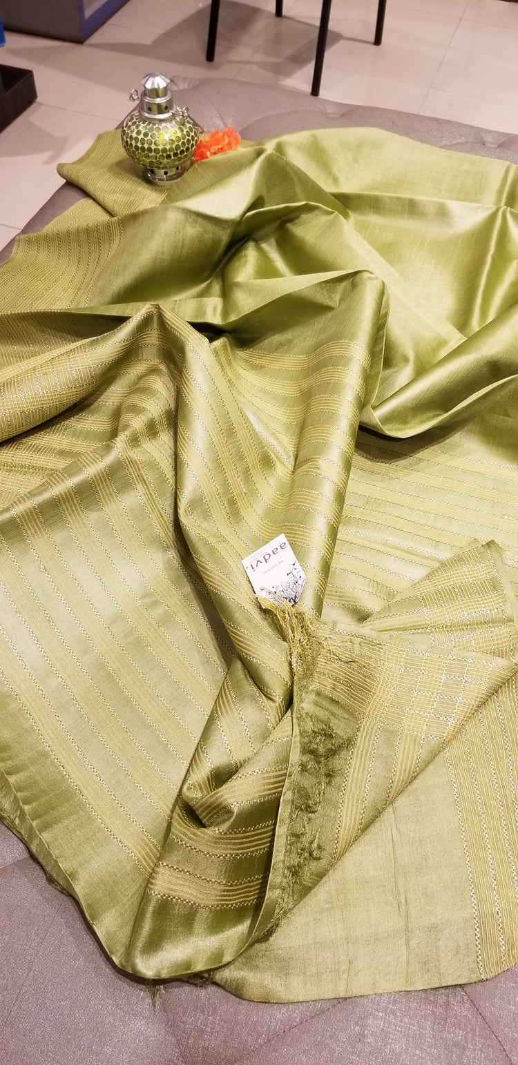 Pastel Green (Pista) Handwoven Pure Tussar Silk