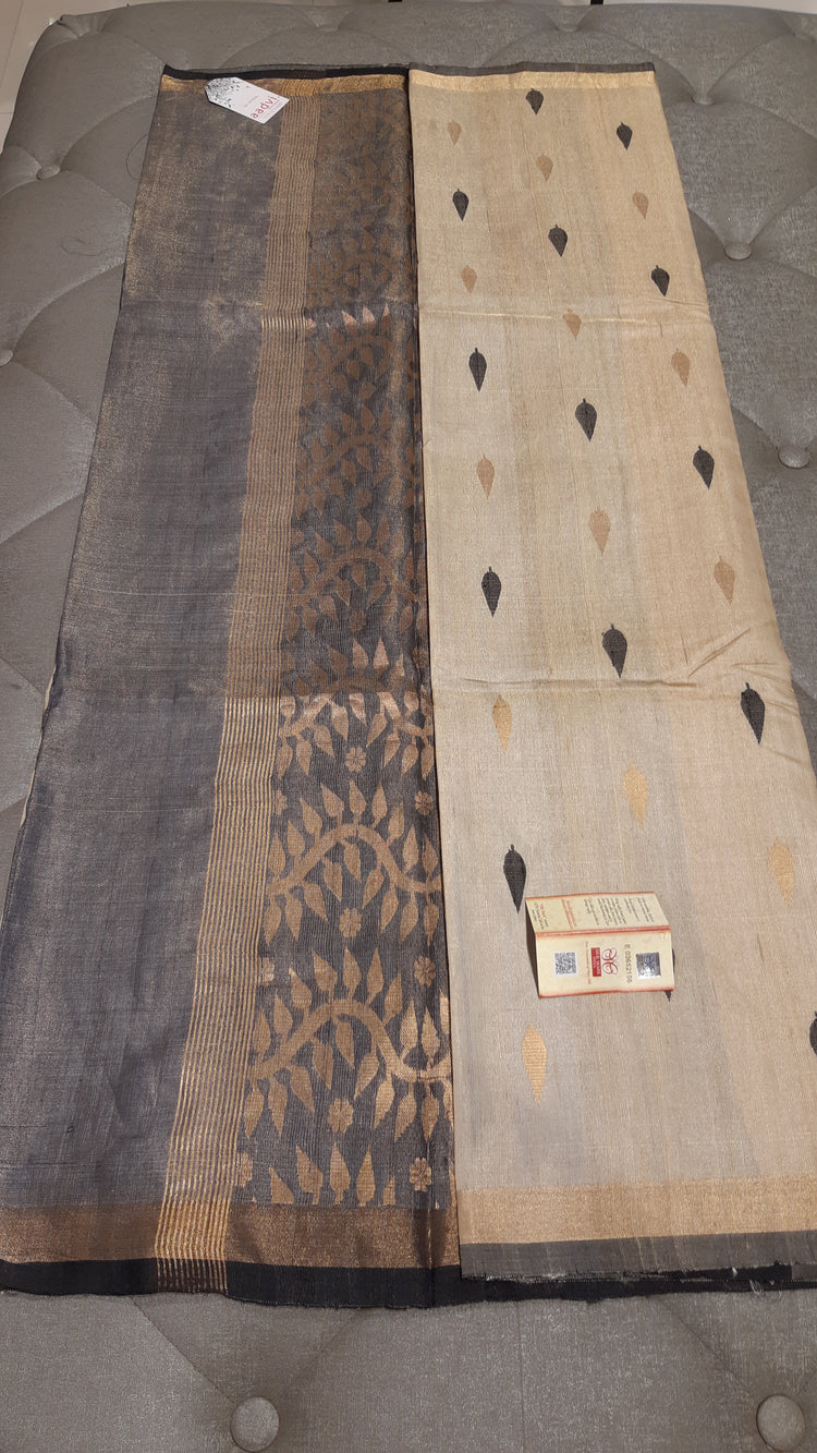 Off-white Handwoven Pure Tissue Tussar Silk