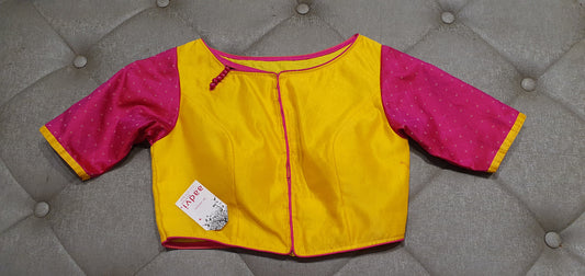 Golden Yellow Designer Blouse - Front Side