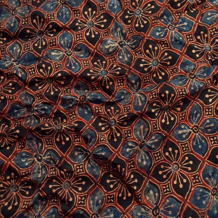 Ajrakh Print Modal Silk Fabric