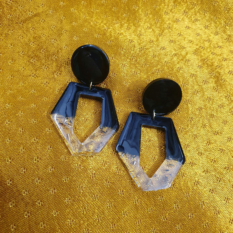 Aurora - Black Gold Drop Earrings