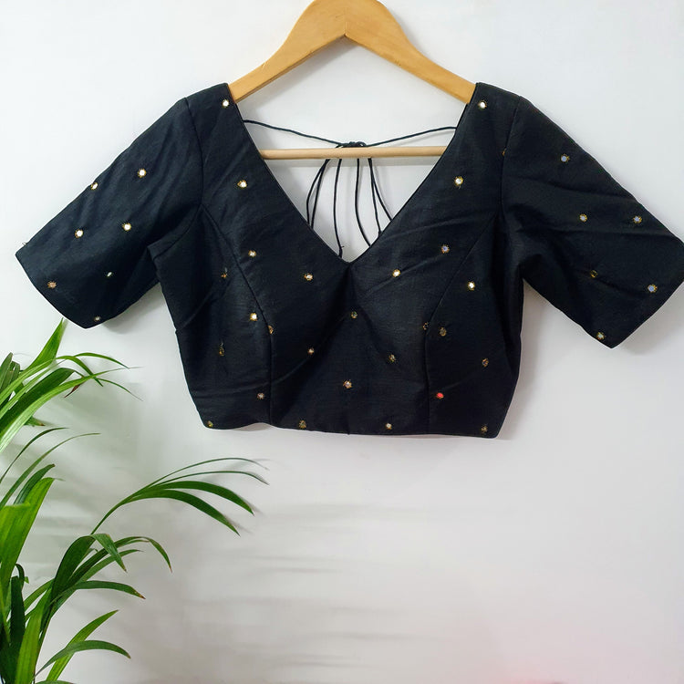 Elegant Silk Black Blouse