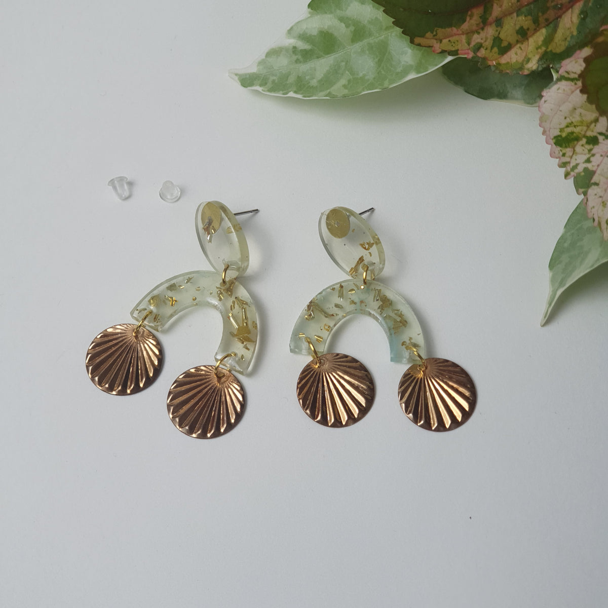 Nartaka - Resin Earrings with Golden Charm. — view 2