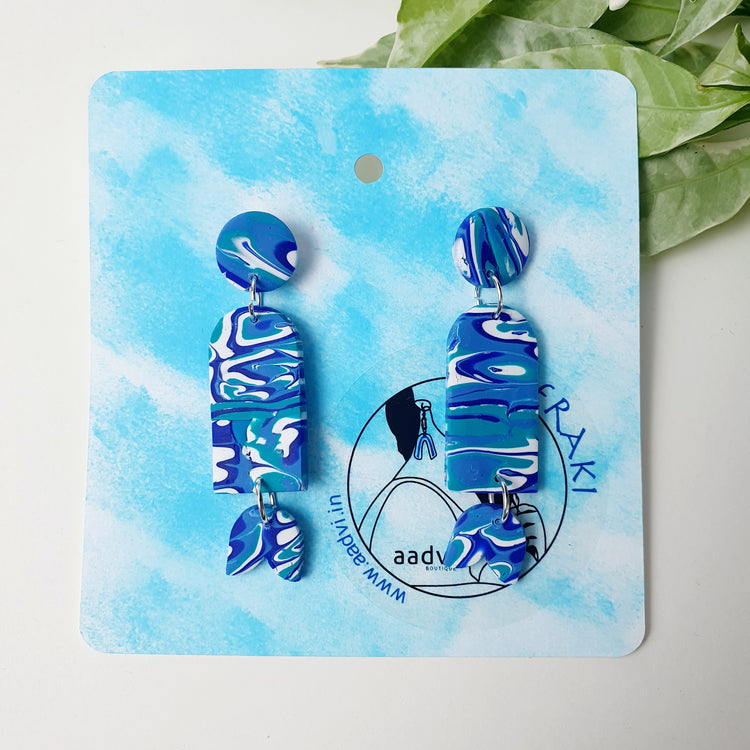 Mavi - Clay And Resin dangle Earrings.