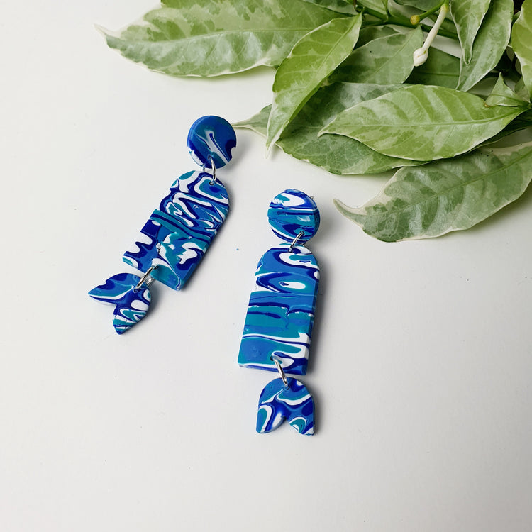 Mavi - Clay And Resin dangle Earrings.