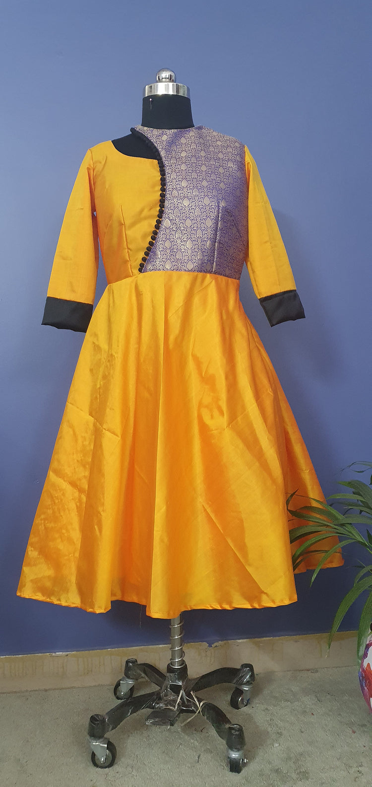 Pure Katan Silk Designer Dress
