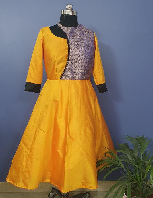 Pure Katan Silk Designer Dress