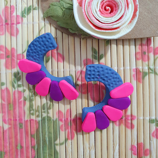 Florist - PolymerClay Hoop Earrings.