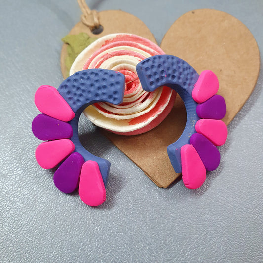 Florist - PolymerClay Hoop Earrings.
