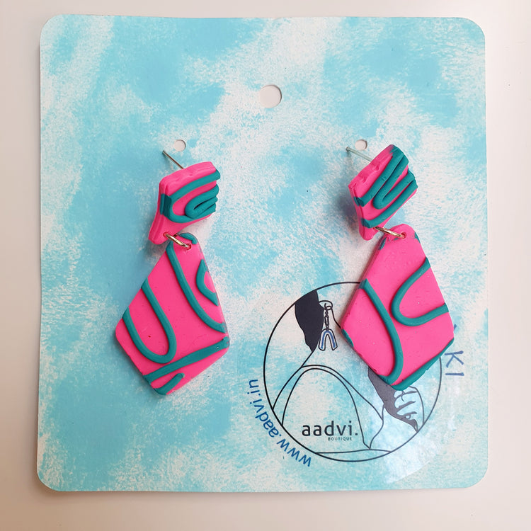 Koa - Fusia Pink Clay Earrings.