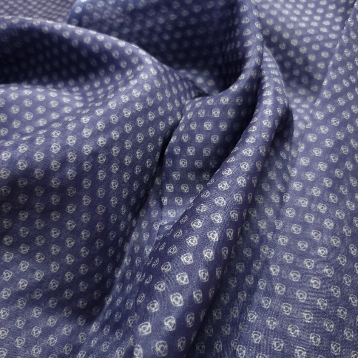 Spruce Blue Printed Organza Fabrics — view 2