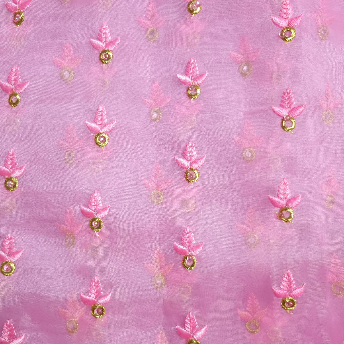 Taffy Organza Fabrics with Embroidery Work — view 2