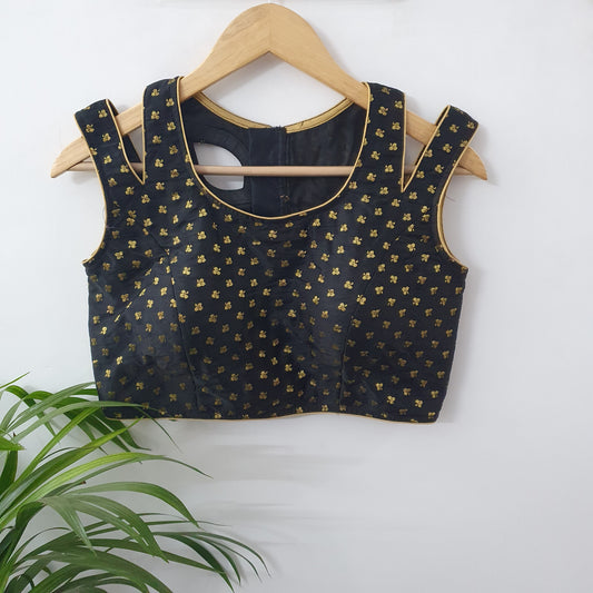 Black Color Designer Blouse With Golden work