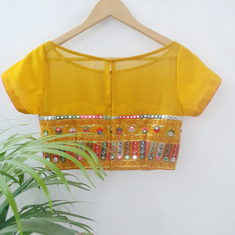 Yellow embroidered Designer Blouse