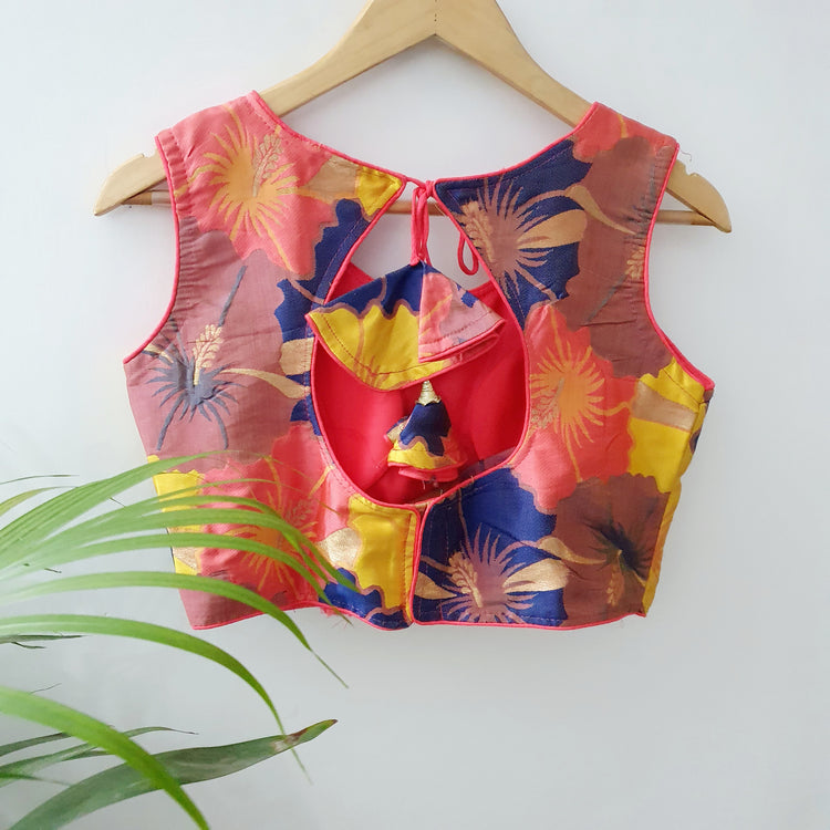 Multicolour Floral Printed Designer Blouse