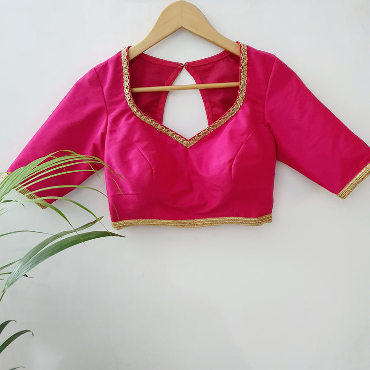 Pink with Lace Designer Blouse