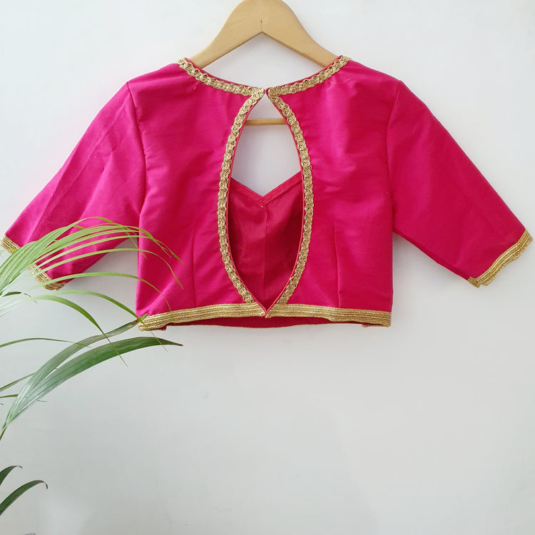 Pink with Lace Designer Blouse