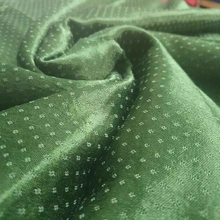 Seaweed Green Mashru Silk Fabric