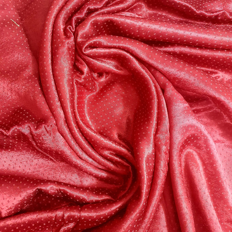 Auburn Red Color Mashru Silk Fabric