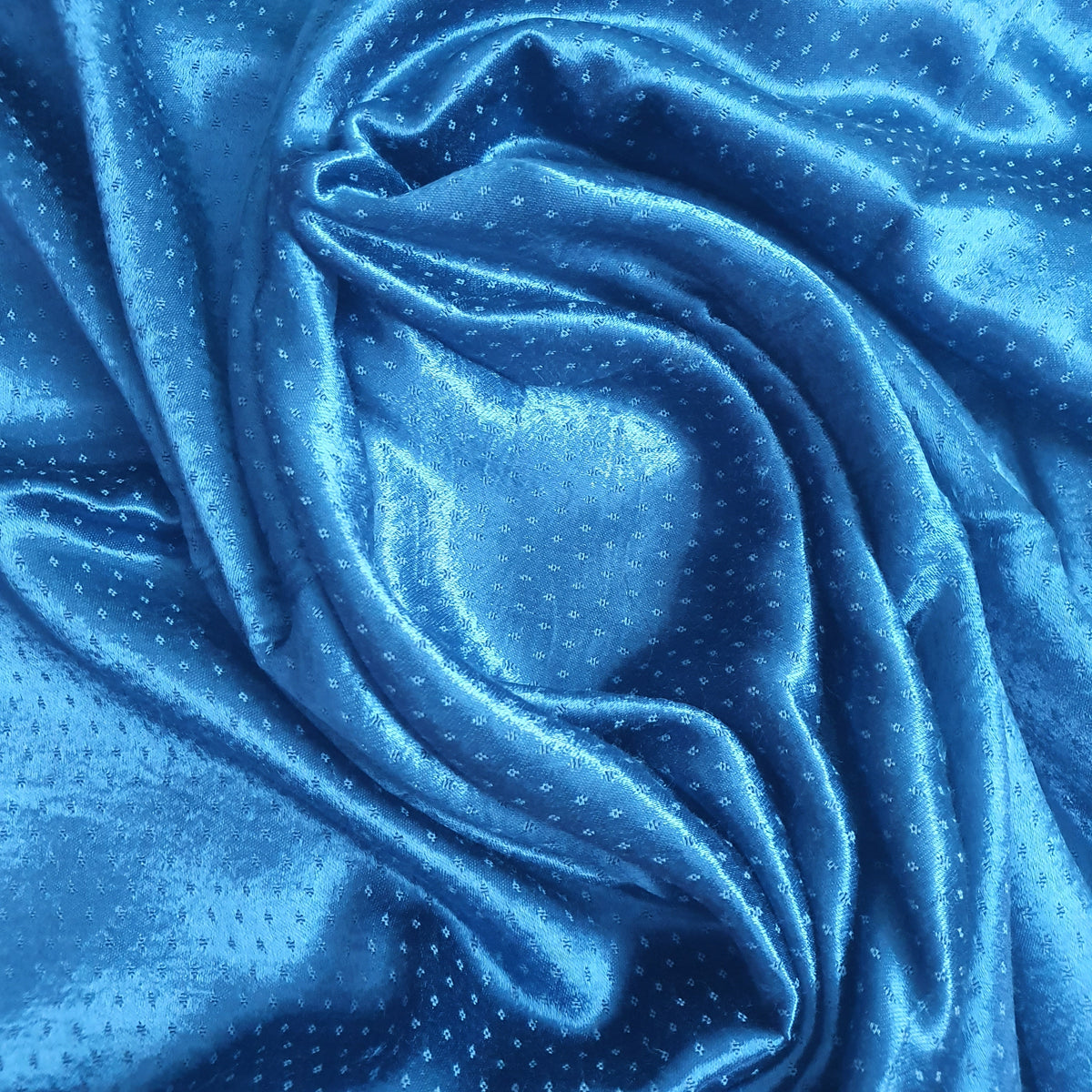 Prussian Blue Mashru Silk Fabric
