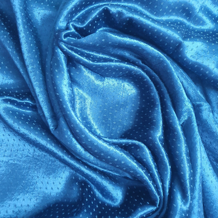 Prussian Blue Mashru Silk Fabric
