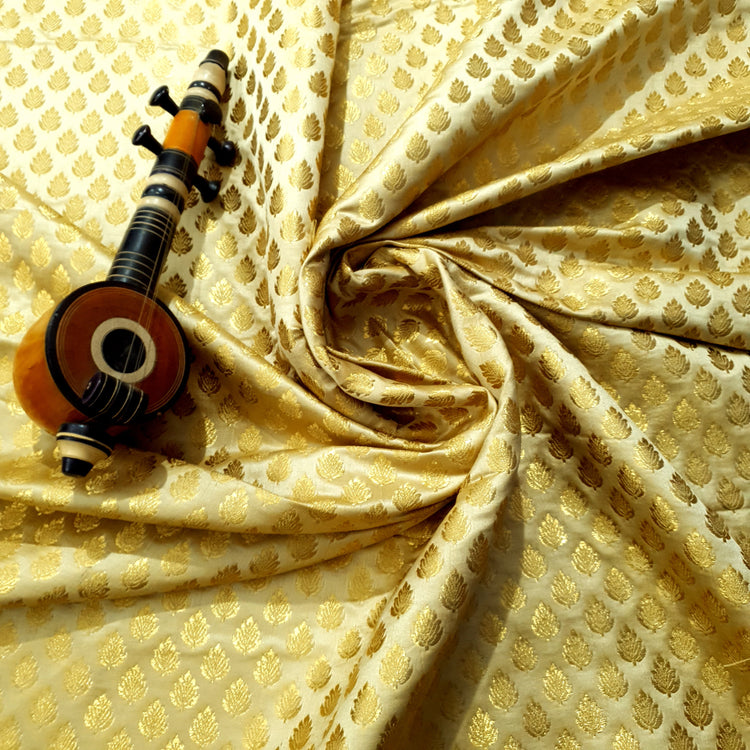 Woven Golden Brocade Fabric