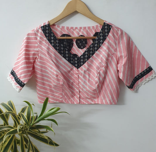 Baby Pink Applique Cotton Blouse