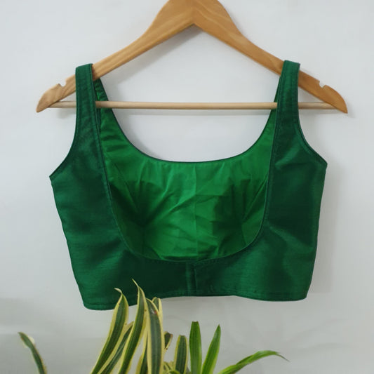 Green Sleeveless Designer Blouse