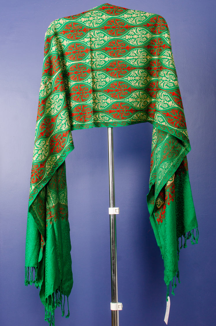 Shamrock Embroidered Woven Stole