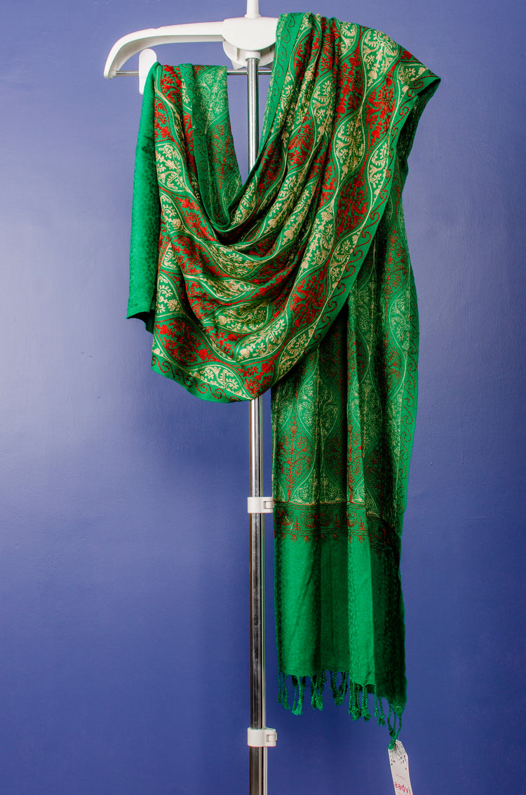 Shamrock Embroidered Woven Stole